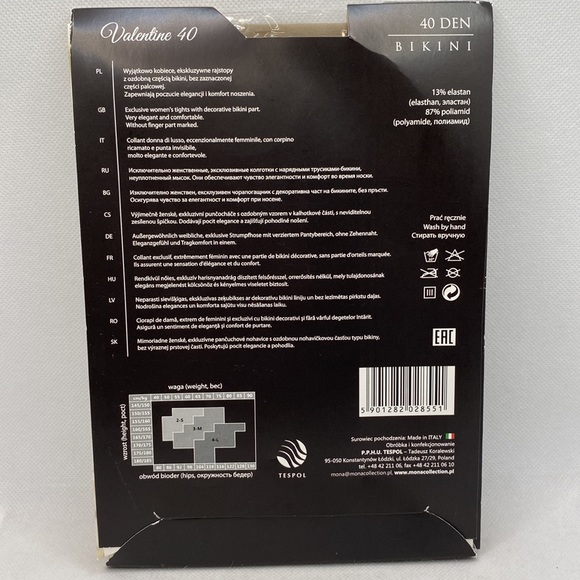 Mona Valentine 40 Bikini Woman’s Tights with Decorative Bikini Part Size 3-M - Picture 6 of 11